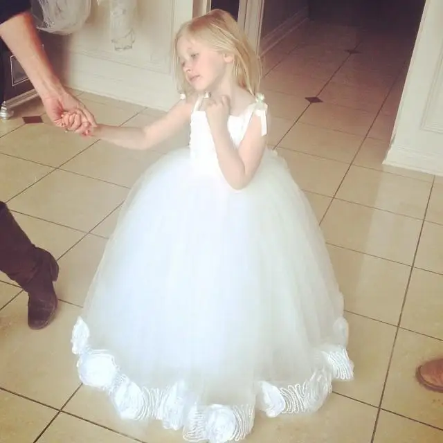 

2015 New Arrival Spaghetti Straps Ball Gown Flower girl Dresses For weddings Child Princess Dress