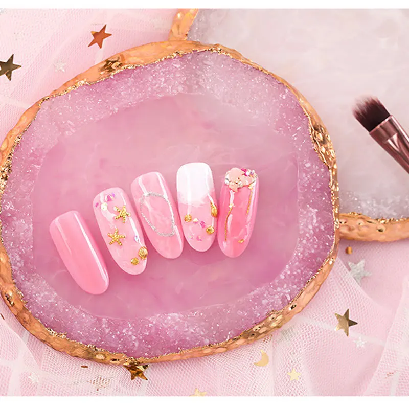Tavolozza Per Nail Art A Forma Di Cuore – In Resina Con Bordo Dorato, 8,7x8,5 Cm, Per Miscelare Smalti E Pigmenti