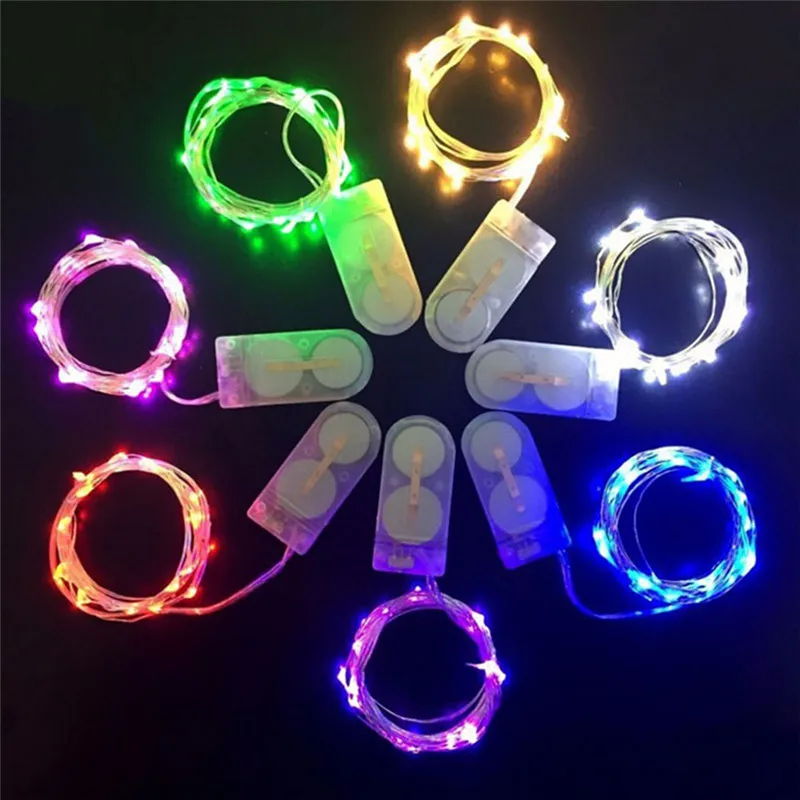 

10 LED lamp beads 100 cm Button Battery Copper Wire Decorative Fairy Light String For Wedding Patio Window Party Garden Decor
