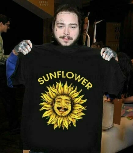 Post Malone американский реперские кепки с изображением подсолнуха песня футболка
