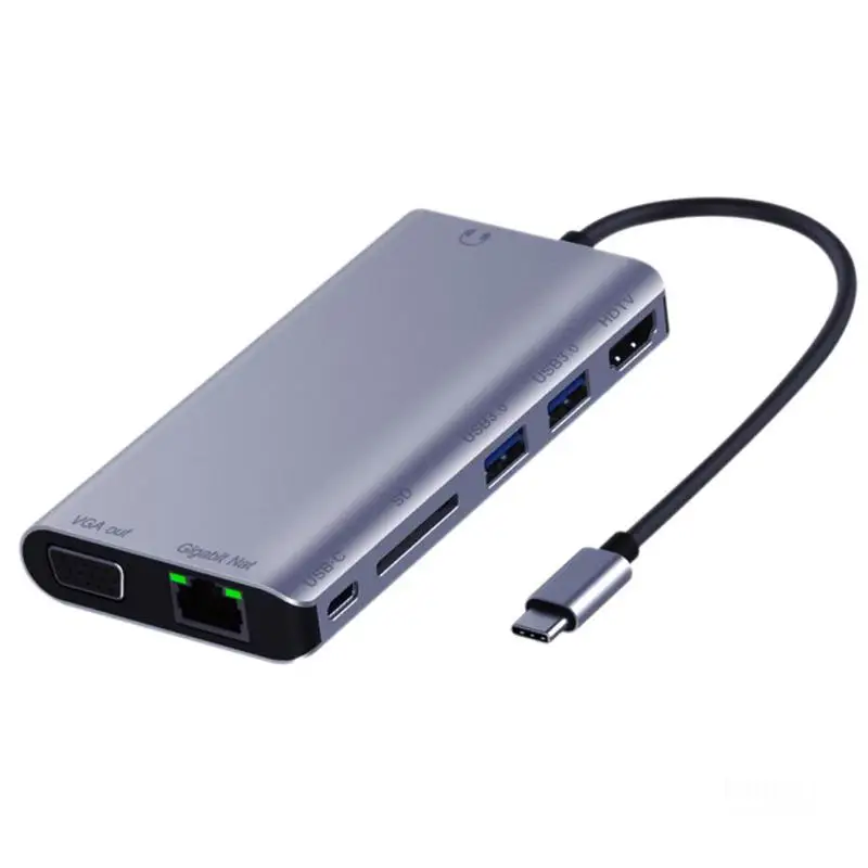 8 в 1 USB C к RJ45 Lan 4K HDMI VGA 2 3 0 SD кардридер 5 мм разъем типа концентратор док адаптер для
