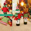 Christmas Decorations for Home Santa Claus Snowman Wine Bottle Dust Cover New Year 2021 Dinner Table Decor Noel 2020 Xmas Gift 2