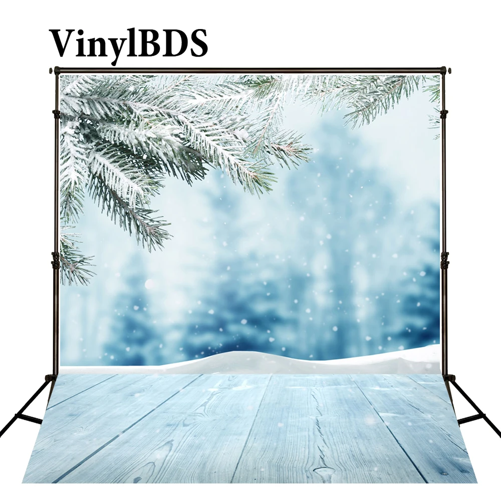 7x7FT Vinyl Backdrop Photographer,Winter,Wooden Bridge Cold River Background for Party Home Decor Outdoorsy Theme Shoot Props