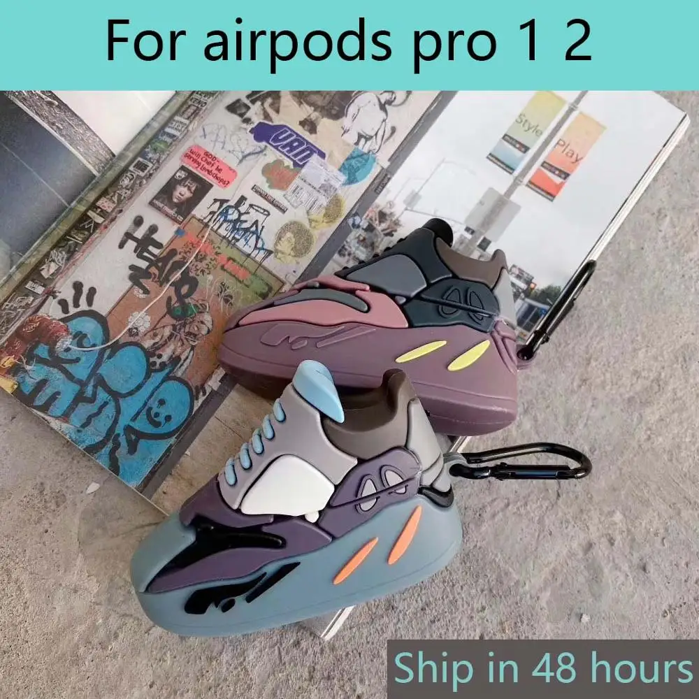 

3D Tide Shoes Model Silicone Earphone case for Airpods 1 2 pro Headphones Charging Box Protective Cover for funda Airpods case