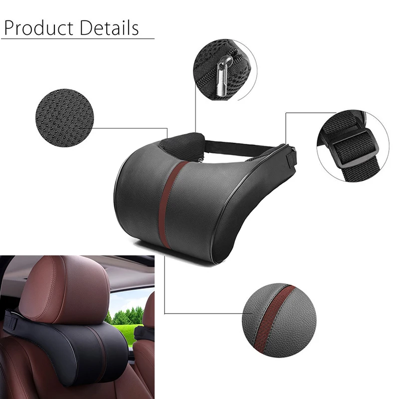 Neck Pillow Head Pillow Creative Pillow Cushion Headrest Good Gift Leather Black Comfortable