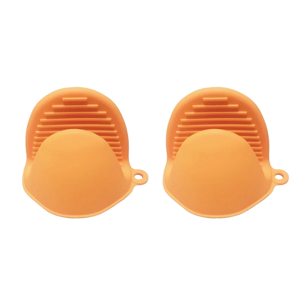 Orange Yellow Силиконовые Прихватки(2 упаковки) для кухонного использования в качестве Прихватки или держатель для выпечки, мини-прихватки - Цвет: Orange Yellow