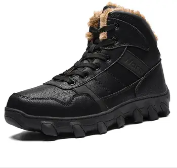 

CS720 Designer men shoes Winter plush Warm Snow Boots Genuine Leather lace-up mens shoes botas hombre zapatos de hombre