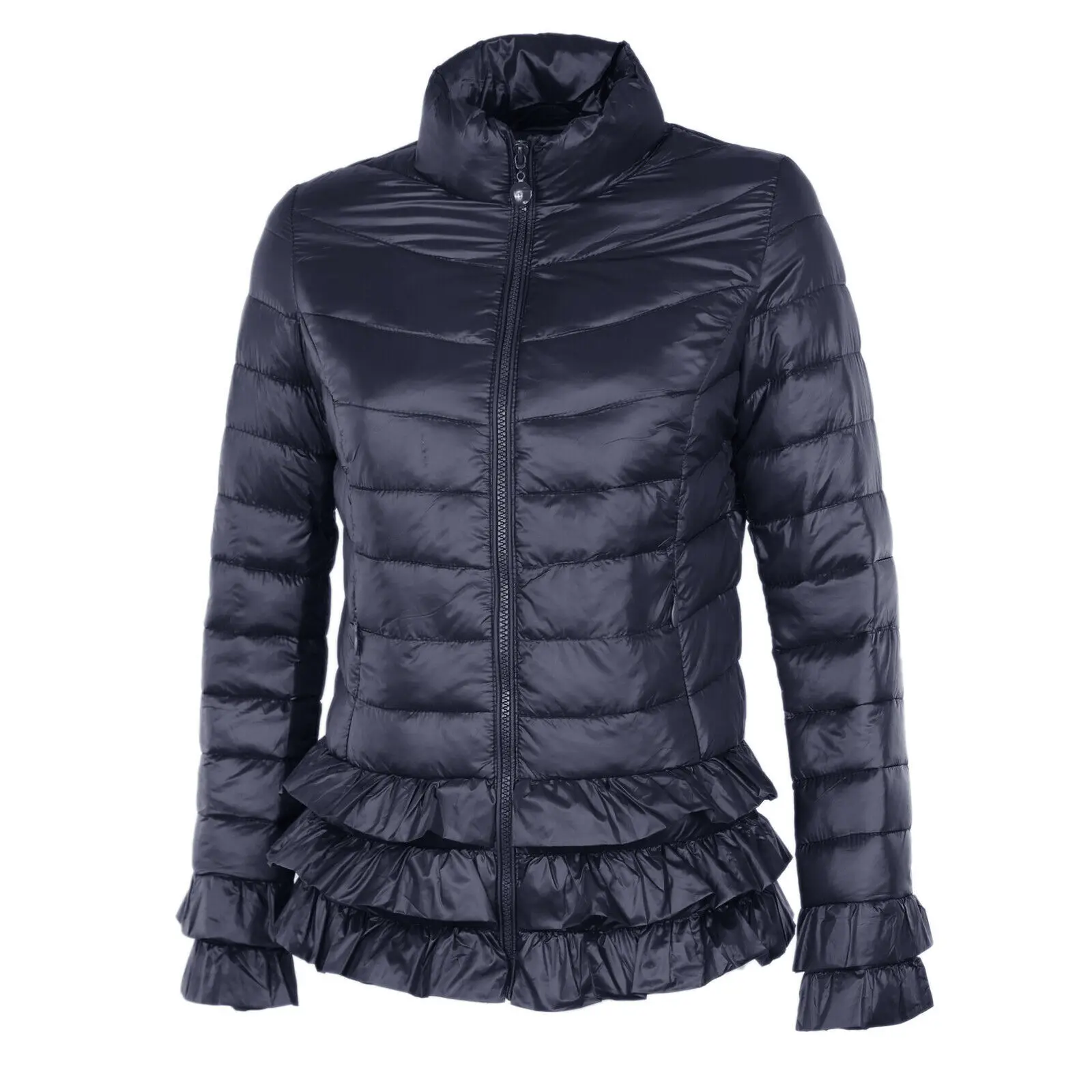 ZOGAA, женские парки, зимняя куртка, пальто для женщин, Повседневная однотонная парка со стоячим воротником, куртки, женское хлопковое пальто, приталенная верхняя одежда - Цвет: Тёмно-синий