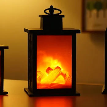 

LED Flame Lantern Light Flickering Dancing Fire Lamp For Home Garden Path Has A Hanging Ring Portable Lanterns