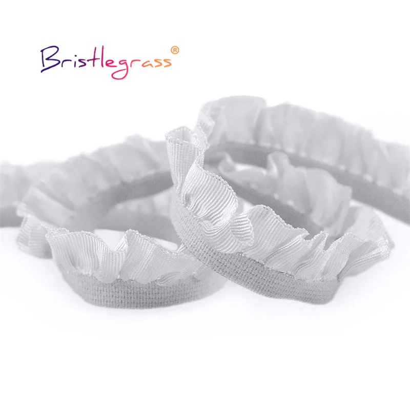 BRISTLEGRASS 50 100 Hof durch Roll 5/8 "15mm Glänzenden Streifen Rüschen Spitze Trim Gummi Zerzauste Spandex Bands Bänder kleid Nähen Handwerk – Detail 16