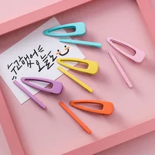 2 шт./компл. флуоресценции Карамельный цвет для девочек Заколки для волос Зажимы заколки Металл BB клип Для женщин девушки Укладка волос аксессуары