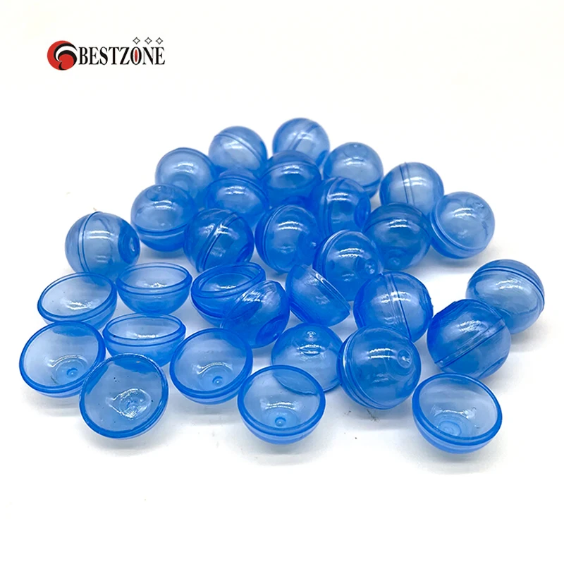 

50Pcs 0.59Inch Mini 15MM Can Open Blue Some Transparent Plastic PS Capsules Toy Surprise Ball Tiny Container Making Things Molds