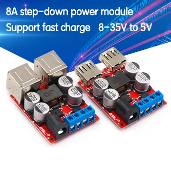 

DC-DC Vehicle Charging Board 8V-35V 5V 8A Power Supply Depressurization Module 2 4 port USB Output mobile Charger
