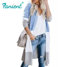 ^#Cheap Women Casual Cardigan Autumn Long Sleeve Knitted Sweaters Colorblock Long Mujer Women Jumper Open Front Loose Cardigan Pull ^#Cheap Women Casual Cardigan Autumn Long Sleeve Knitted Sweaters Colorblock Long Mujer Women Jumper Open Front Loose Cardigan Pull