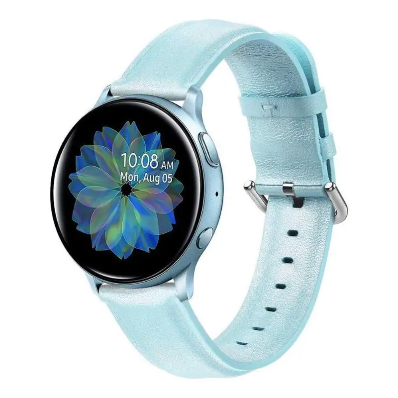Мягкий ремешок из натуральной кожи для samsung Galaxy Watch Active 2 аксессуары в стиле унисекс большой размер сменный регулируемый браслет