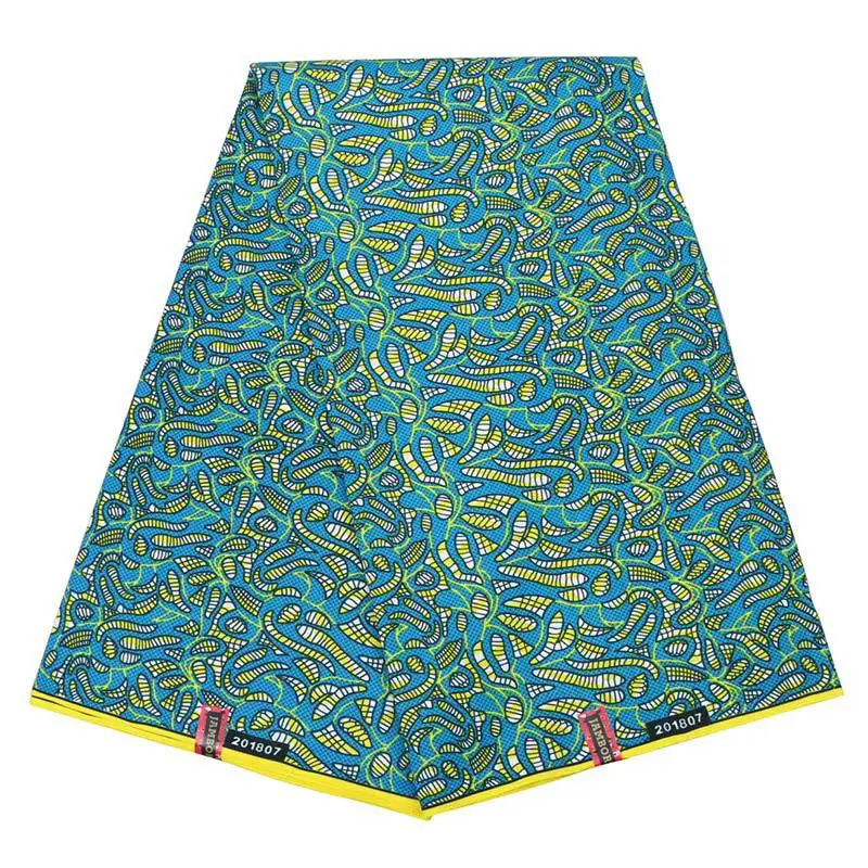 

2019 Latest Arrivals Green 100% Polyester Foral Printed Fabric African High Quality Real Dutch Wax 6Yards
