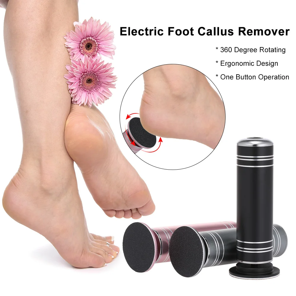 

Electric Callus Remover Electronic Foot File with Replacement Sanding Pads Five-sided File Dust Removal Brush Foot Care Tools