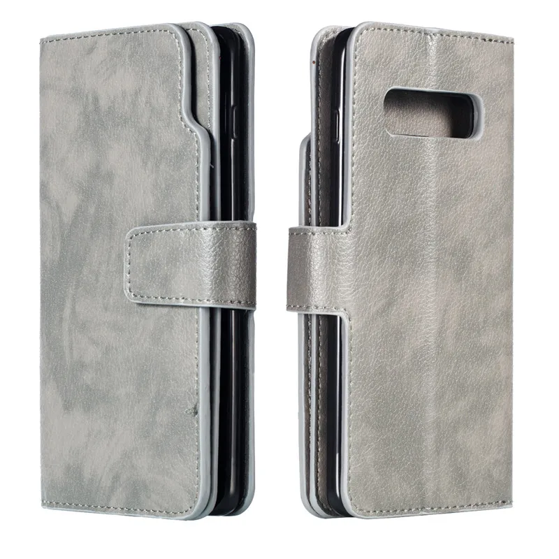 Coque A40 A50 A70 A30 Note 8 9 S105G пары Простой раскладной чехол для Samsung Galaxy S8 S9 S10 плюс M10 M20 S7 края для карт из искусственной кожи Funda