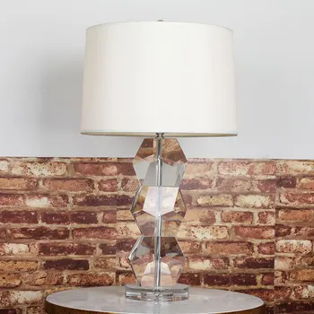 

American Simple Transparent Glass Rod Iron Table Lamp Gold Bronze Crystal Glass Tube Art Bedside Table Lamp art deco