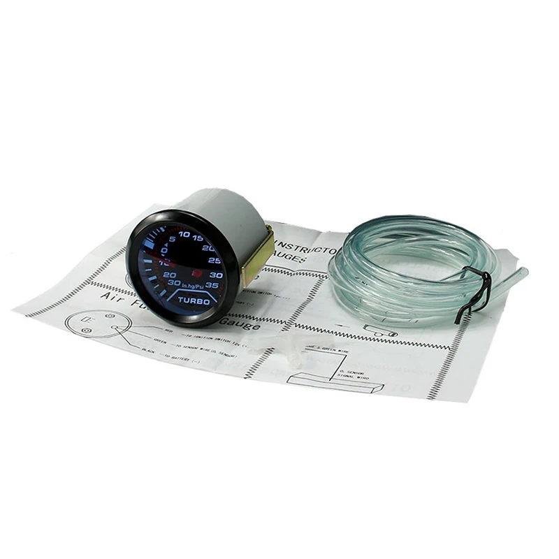 Dropship 2'' 52mm Blue LED Auto Turbo Boost Pressure Gauge Meter Set 35 PSI 12V Smoke Tint Surface With Holder | Автомобили и