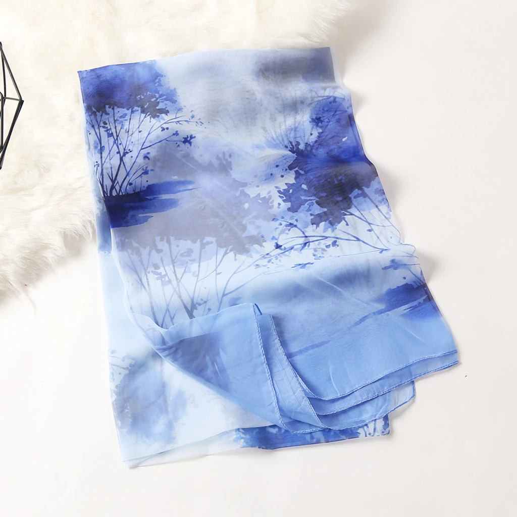 2019 New Women Fashion Spring Autumn Silk Scarfs Square Polyester Scarves Print Flowers Shawl Summer Shawls Hijabs 919