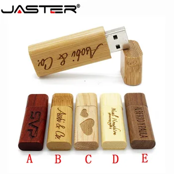 

JASTER (over10PCS free LOGO) Wooden USB flash drive pen driver wood chips pendrive 4GB 8GB 16GB 32GB memory stick wedding Gift