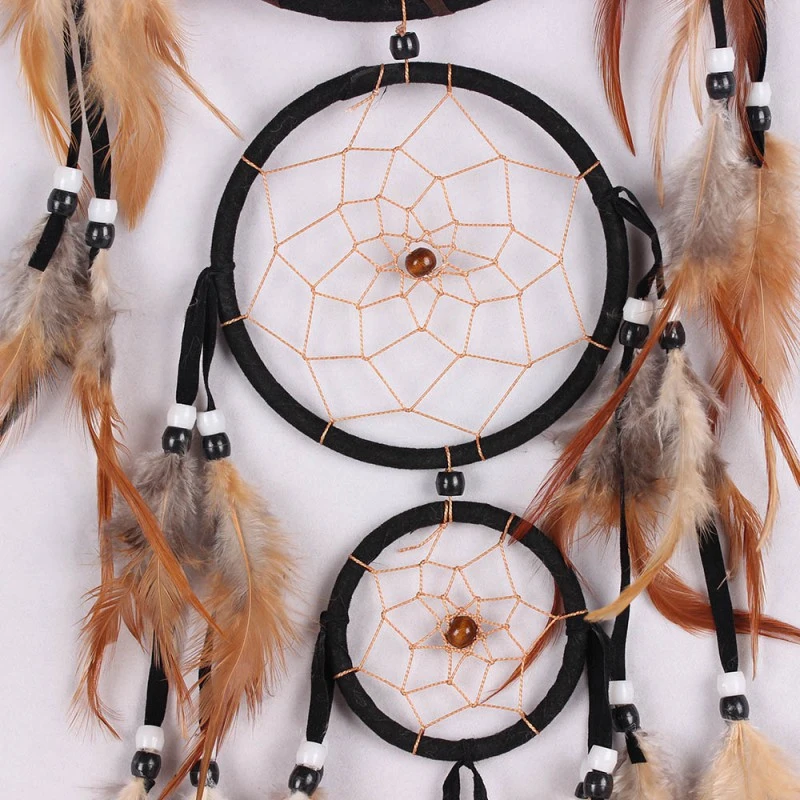 Dream Catcher Wall Decoration Handmade Dream Catcher Creative Wall Decorations Wolf Pattern Boho Retro Feathers Ornament Home Room Hanging Decor