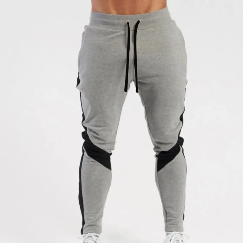 Men's Pencil Pants Bodybuilding Contrast Colors Breathable Trousers Patchwork Leisure Sport Training Jogging Splicing Long Pants men trousers