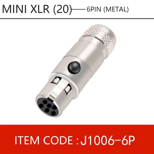 1pc Mini XLR 3 4 5 6 Pin Female Plug Small XLR Audio Microphone Connector MIC for Cable Soldering Straight 1x6 pin