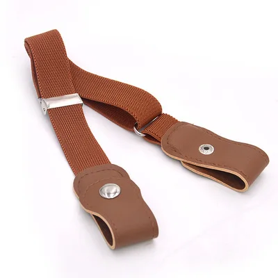 Buckle-Free Belt For Jean Pants,Dresses,No Buckle Stretch Elastic Waist Belt For Women/Men,No Bulge,No Hassle Waist Belt Children brown