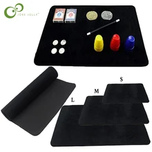 1PC czarny profesjonalne karty do pokera Deck Mat magiczne sztuczki rekwizyty dla magika moneta illusion magiczna gra Pad pokładzie 3 rozmiary ZXH