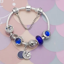 Голубое ночное небо, Луна и Луна сказка, Дамский модный браслет Шарм DIY браслет подарок