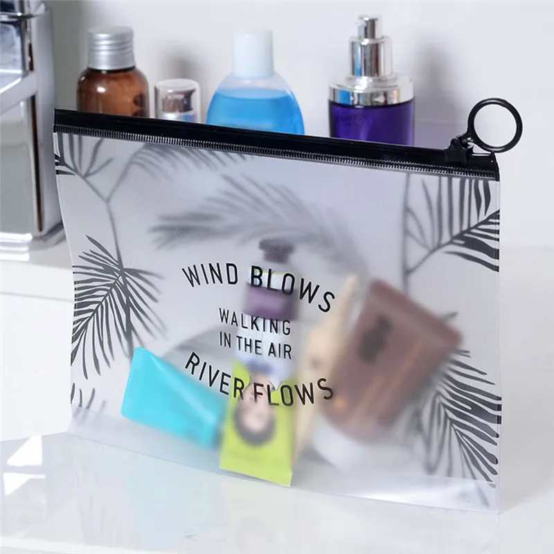 

Fashion Transparent Cosmetic Bag Small Large PVC Necessary Makeup Case Case Bath Wash Organizer Set Travel Women Make Up Bag