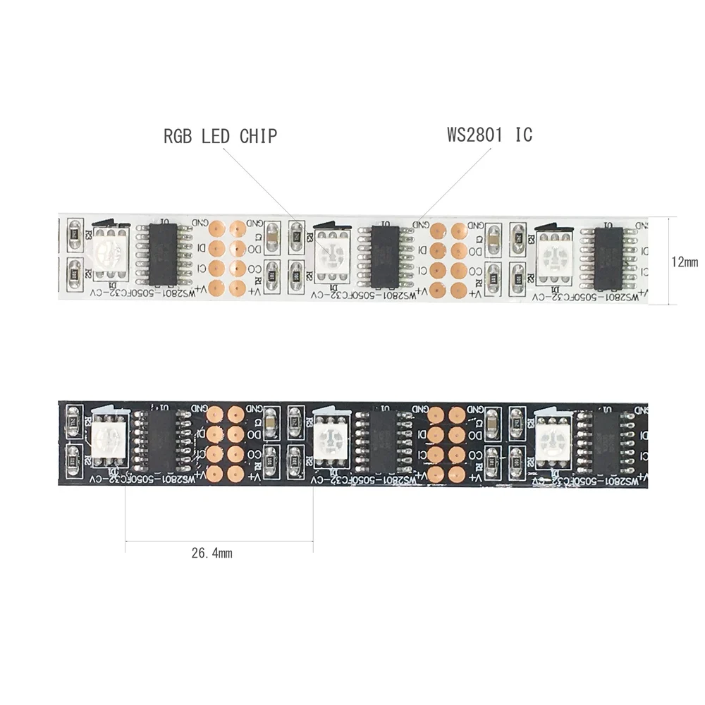 WS2801 интеллигентая(ый) Светодиодные полосы SMD5050 5V 32Led/м индивидуально адресуемых лента полный мечта Цвет светильник IP30 IP65 IP67