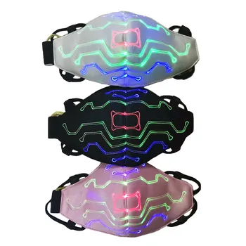 

LED Luminous Fiber Face Dressing Supplies Voice Control-line Clause Colorful Color Changing Props for Party USB Charging