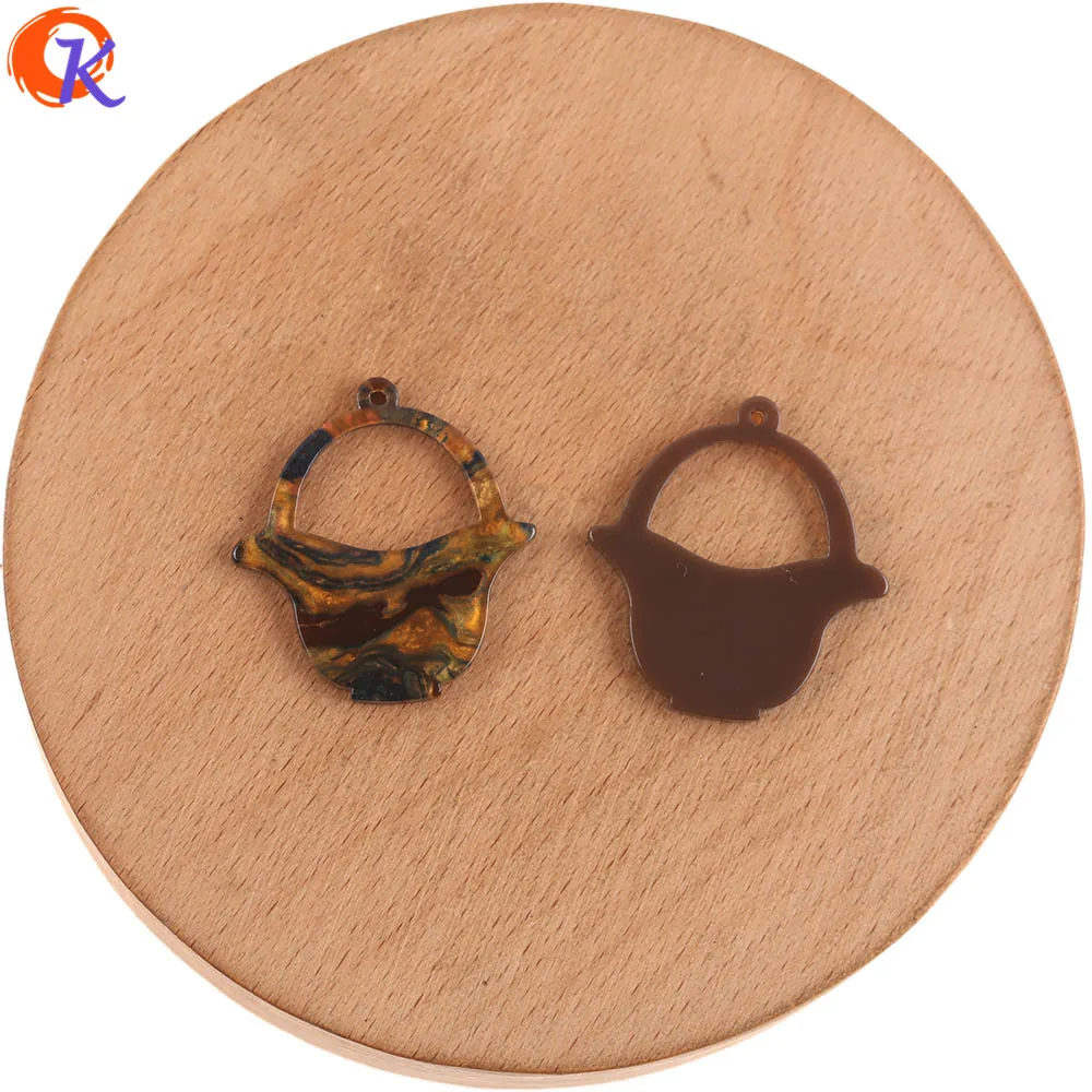 Cordial Design 28x30MM 100Pcs Jewelry Accessories/Hand Made/Charms/Basket Shape/Marble Effect/DIY Making/Earring Findings