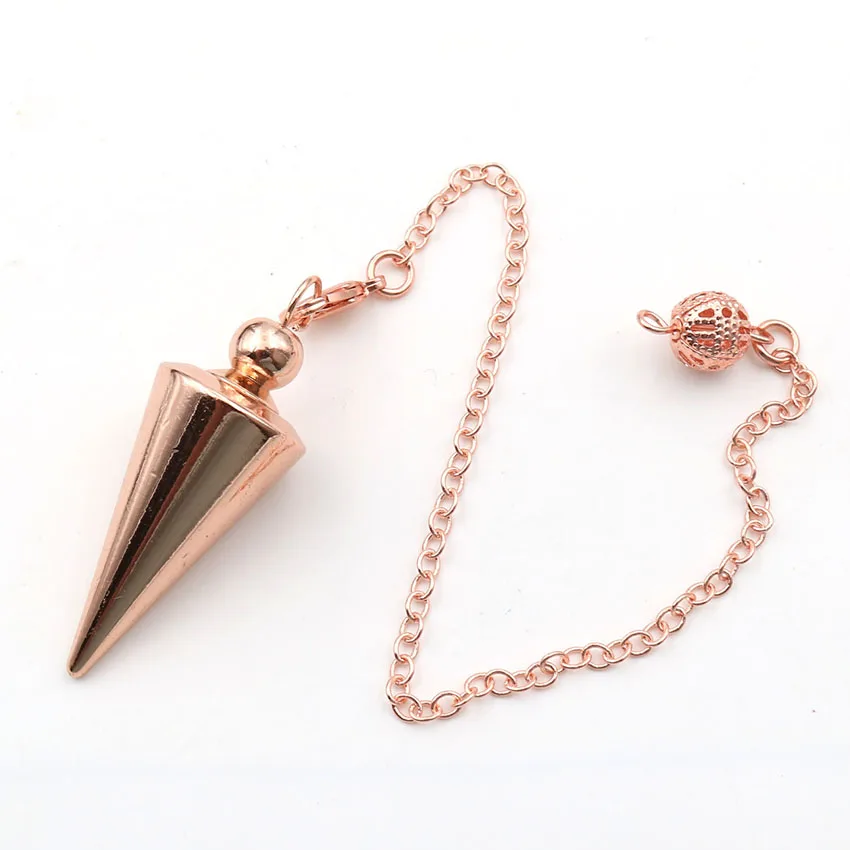Rose Gold Color XSM металлический конусный кулон в форме маятника для придающего гадания Йога духовной концентрации съемный медный сплав ювелирные изделия 1 шт - Окраска металла: Rose Gold Color