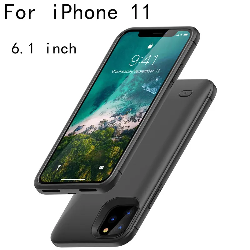 i11-Black Чехол для зарядного устройства для iPhone 11 Pro, аккумулятор max, чехол для зарядного устройства, чехол для iPhone 11, тонкий внешний аккумулятор - Цвет: i11-Black