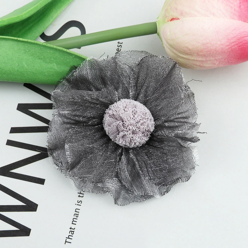 5PCS /33 Colors Mini Chiffon Fabric Flower For Wedding Invitation Artificial Flowers For Dress Decoration - Цвет: 32