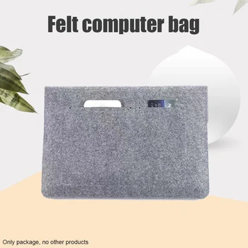 

13 Inch Home Office Travel Dustproof Anti Scratch Buckle Closure Multifunction Full Protection Felt Laptop Sleeve Case Solid
