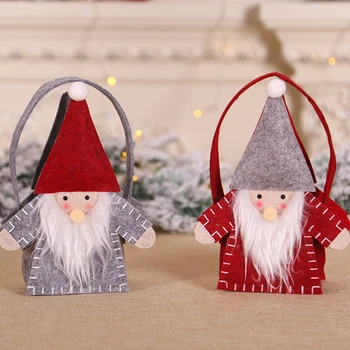 

2020 New Christmas Non-woven Santa Claus Tote Bag Felt Fabric Props Candy Tote Bag Gift Bag Christmas Decorations For Home