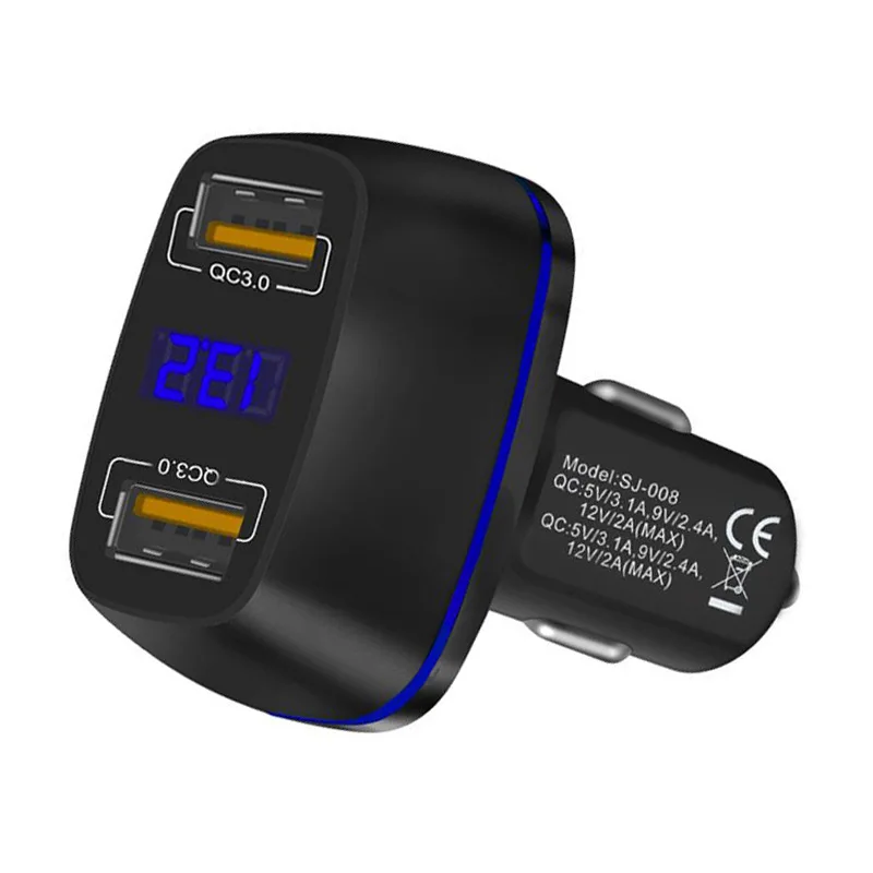 Быстрая зарядка 3 0 Автомобильное зарядное устройство QC3.0 USB/type c Dual Usb быстрая для