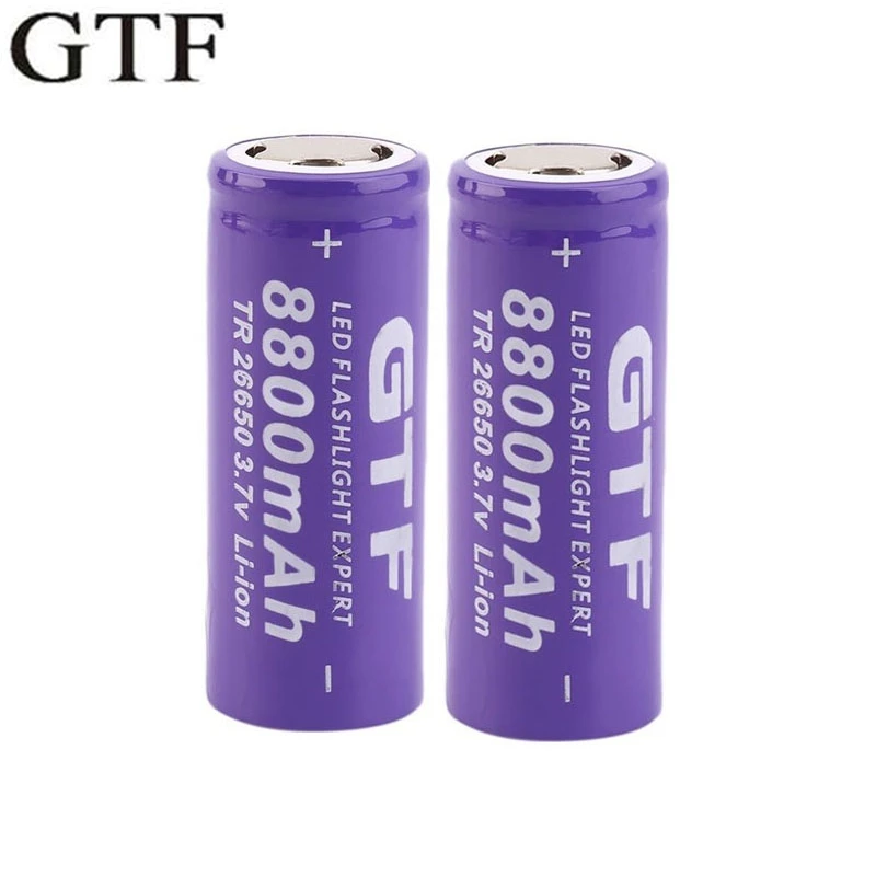 

GTF 26650 Battery 3.7V 8800mAh Li-ion Rechargeable Battery For Flashlight Torch Li-ion Battery accumulator battery drop shipping