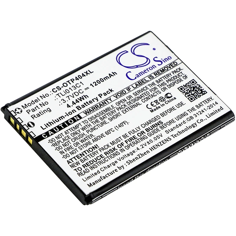 Cameron sino 1200 мАч батарея для Alcatel One Touch Go флип OT-4043S, TLi013C1