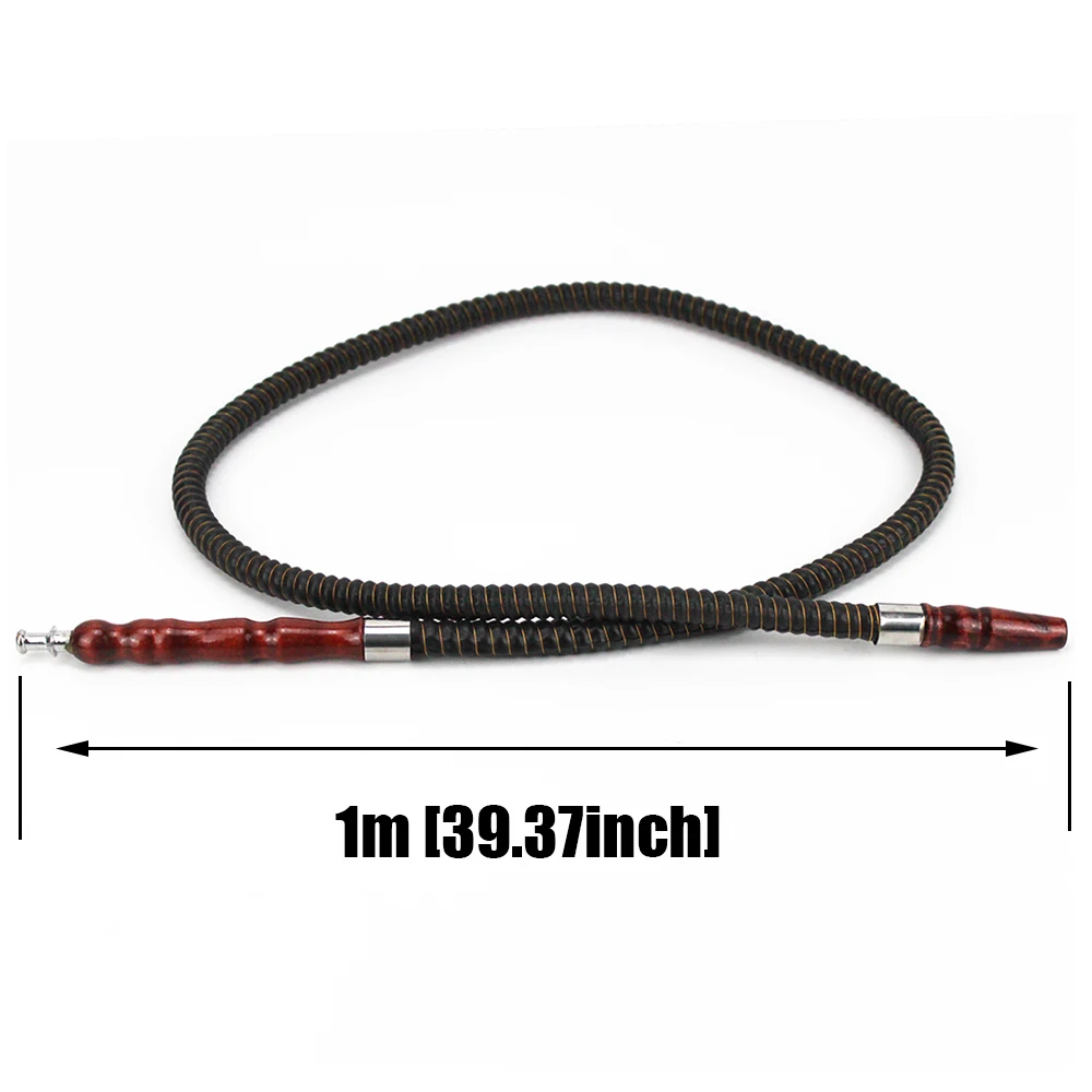 Hookah Accessories 1M Arab Hookah Hose With Wooden Stem Smoking Pipe Nargile Sheesha Narguile Shisha Hose Hookah Accessories
