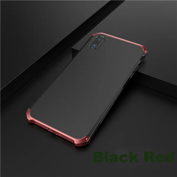 Black Red Металлический Чехол XS Max для iPhone XR, чехол, противоударный, алюминиевая рамка, Жесткий ПК, задняя крышка, чехол для Apple iPhone X Xr Xs Max, Funda Capas - Цвет: Black Red