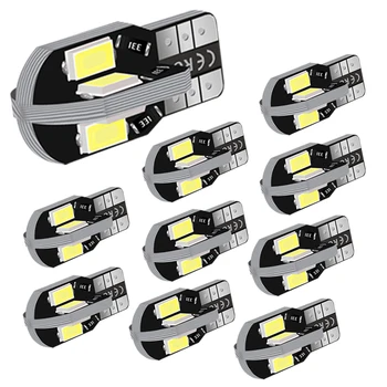 

10Pcs W5W T10 LED Bulbs For Audi BMW VW Mercedes Alfa Nissan Car Interior Dome Trunk Lamp Parking Lights Auto 12V white 6000k