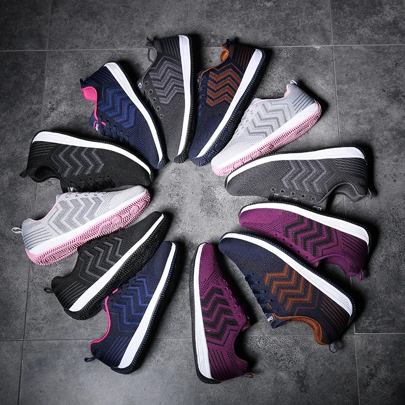 

New Style Spring Wear-Resistant Light Old Man Walking Shoes Low Top Lace-up COUPLE'S Shoes Middle-aged Casual Sports Shoes