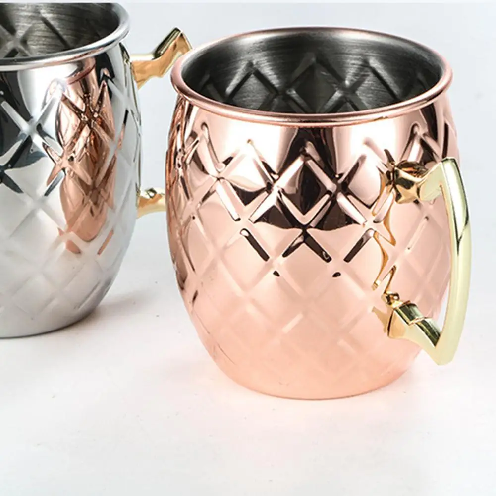 500ML Stainless Steel Single Layer Cup Copper Plated Wine Glass Coffee Beer Cup Outdoor Camping Sports Water Mug For Home Bar