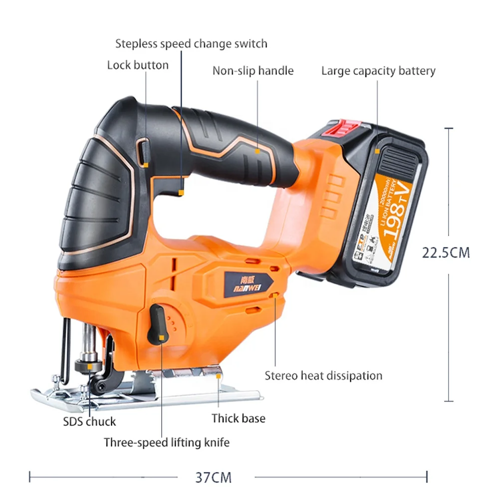 

Hot sale Jig Saw Laser Guide 6 Variable Speed Electric Saw with 6 Pieces Blades, Metal Ruler, Allen Wrench Jigsaw Power Tools
